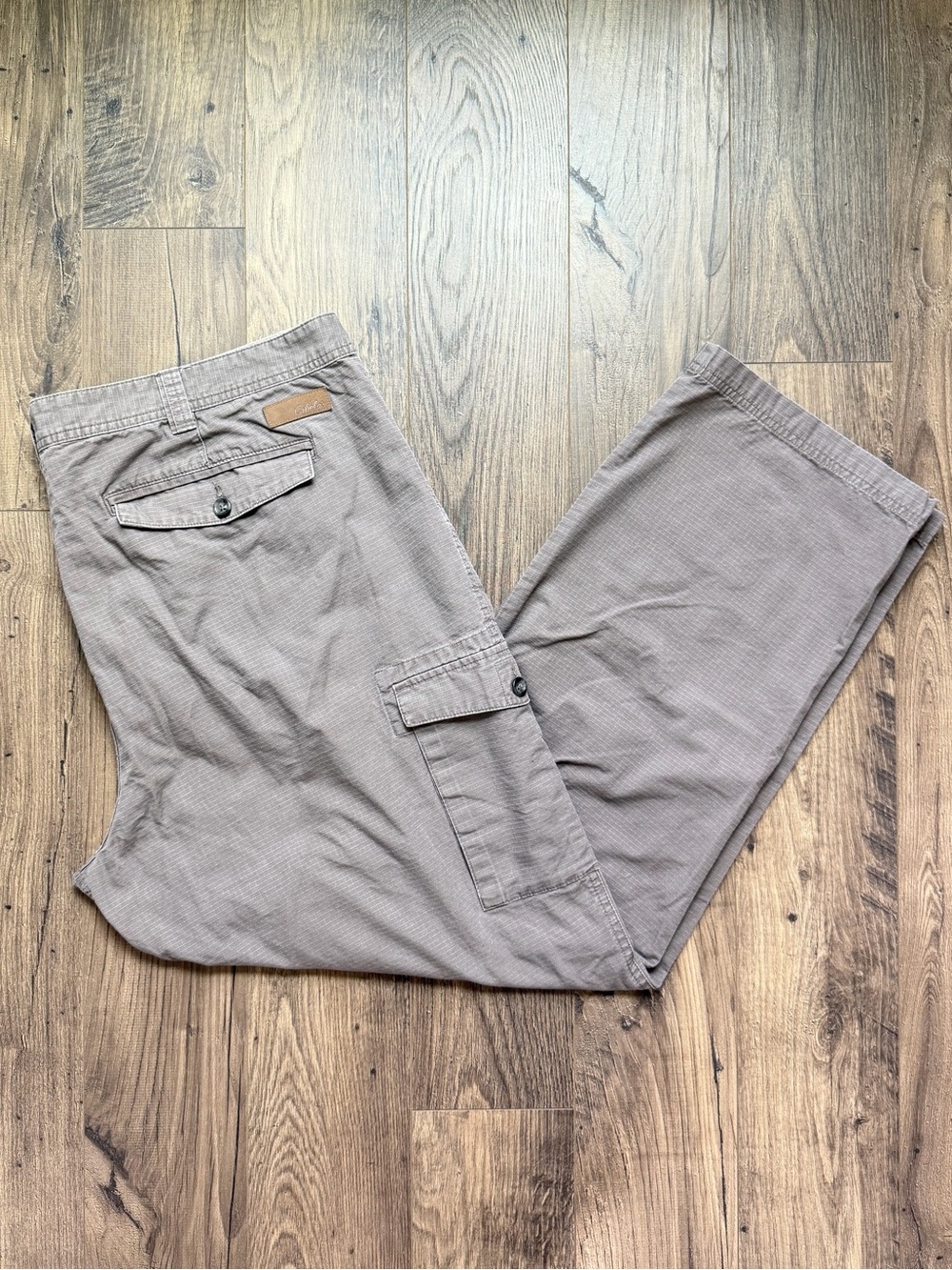 Cabela’s Cargo Pants Mens 44x32 Gray Ripstop Cotton Outdoor Hiking Workwear